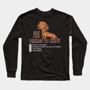 Cute Adorable Doxie Red Dachshund with kerchief hot dog Long Sleeve T-Shirt